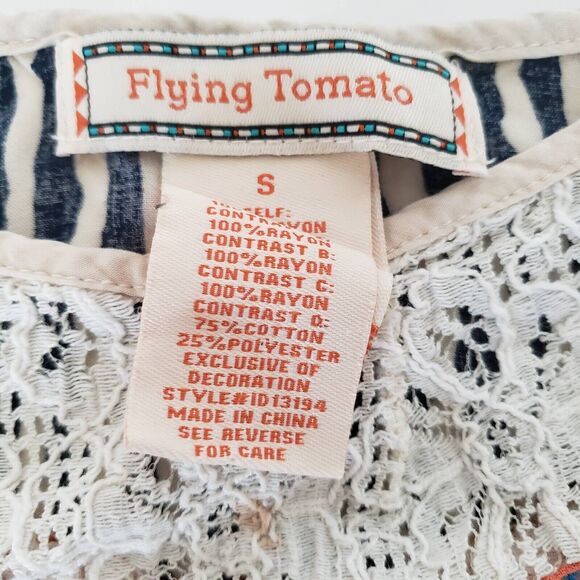 Flying Tomato Women SIZE S Geometric Tunic Top Mini Dress Spaghetti Strap FLAW - Picture 5 of 11